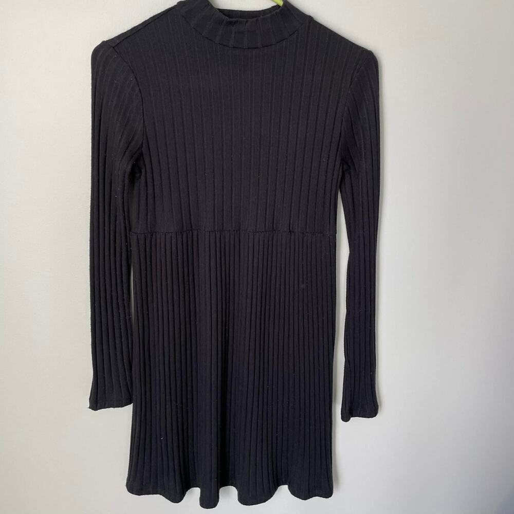 SO Black Mock Neck Long Sleeve Dress Sz XS